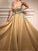 A Line Spaghetti Straps Sweetheart Gold Rhinestone Sparkly Appliques Prom Dresses JS890