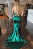 Spaghetti Straps Mermaid Prom Dresses Court Train
