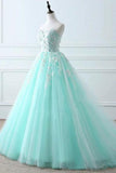 Sweetheart Puffy Tulle Prom Dress With Lace Appliques Long Graduation SJSPKFJ5ZSA