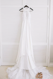 Sexy Appliqued Beach Wedding Dress With Racerback Illusion Neckline Wedding SJSPBN4L9Q7