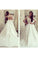 Scoop Mid-Length Sleeves Satin With Applique A Line Wedding Dresses