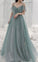 Spaghetti Straps Beautiful A Line Long Prom Dresses Evening Party Dresses