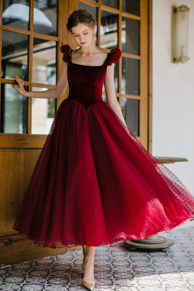 Fashion Red Prom Dress Long Evening Formal Gowns Classic