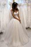 Off The Shoulder Tulle Bridal Gown Sweetheart White Wedding Dresses