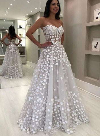 Elegant A Line Floor Length Prom Dress Lace Sweetheart Party Dresses