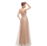 Chic Off the Shoulder Tulle Prom Dresses with Beads Long Sweetheart Evening Dress