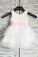 Ball Gown Scoop Neck Tulle Ivory Elastic Woven Satin Short Mini Tiered Flower Girl Dresses JS735