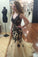 Black V-Neck Mermaid Tulle Lace Beads Sheer Back Long Applique Prom Dresses UK JS368
