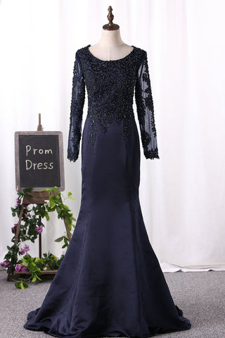 Mother Of The Bride Dresses Scoop 3/4 Length Sleeves Tulle With Applique