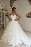 Cheap Sweetheart Tulle Wedding Dresses Beautiful Butterfly Beach Bridal Dresses