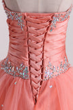 Hot Fuchsia Quinceanera Dresses Ball Gown Sweetheart Floor-Length Tulle With Embroidery Lace Up Back