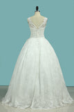 Ball Gown Straps Wedding Dress Floor-Length Zipper Up