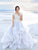 2024 Sparkly Beads Ruffles Organza Scoop Cap Sleeve Lavender Prom Wedding Dresses JS143
