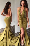 New Arrival Halter Open Back Spandex With Applique Mermaid Prom Dresses