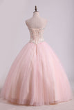 Ball Gown Tulle With Beading Floor Length Quinceanera Dresses