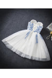 A Line Sweetheart Tulle With Applique Short/Mini Homecoming Dresses