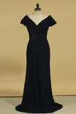 New Arrival V Neck With Ruffles Mother Of The Bride Dresses A Line Chiffon
