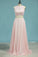 Prom Dresses Scoop Two-Piece A Line Chiffon With Applique