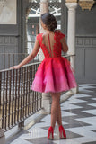 2024 Red Lace Appliques Top Cap Sleeves Multi Colors Tulle Short Homecoming Dresses JS645