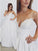 Charming A-Line Spaghetti Straps Ivory V-Neck Lace Sleeveless Wedding Dresses UK JS377