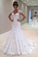 New Arrival Mermaid V-Neck Tulle Wedding Dresses With Applique Short Sleeves