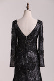 Mother Of The Bride Dresses V Neck Long Sleeves Lace With Beading