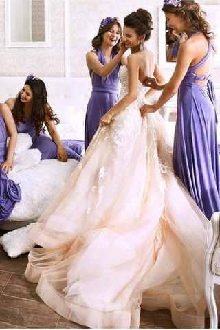 Halter Bridesmaid Dresses Chiffon A Line With Sash/Ribbon