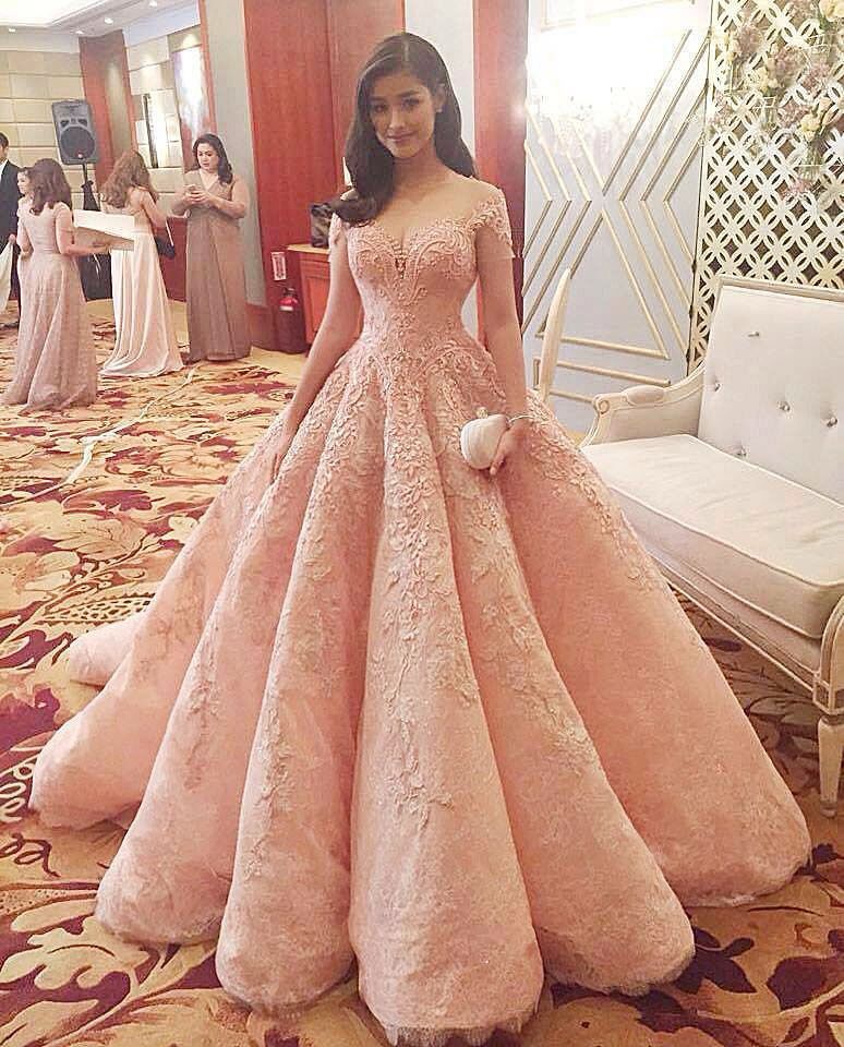 Blush Pink Evening Dress New Fashion Gorgeous Sweet 16 Gowns pink long Quinceanera Dresses JS168