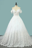 Wedding Dresses Off The Shoulder A Line With Applique Tulle