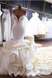 Mermaid Wedding Dresses Sweetheart Organza With Ruffles