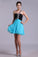 Two-Tone Homecoming Dresses One Shoulder A-Line Empire Waist Chiffon With Beads
