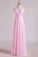 V-Neck Bridesmaid Dresses A-Line Floor-Length With Ruffles