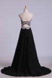 Fascinating Sweetheart A Line Floor Length Prom Dresses With Applique Chiffon