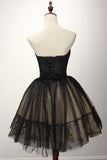 A Line Homecoming Dresses Sweetheart Tulle With Applique And Sash