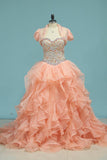 Quinceanera Dresses Sweetheart Ball Gown With Beads And Jacket Court Train