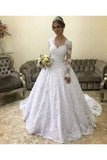 Hot Wedding Dresses Sweetheart Ball Gown Tulle With Applique Long Sleeves