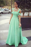 Mint Green Off Shoulder Long Prom Dresses Evening Dresses JS488