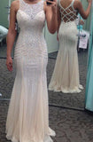 Beading Mermaid Long Prom Dresses Evening Dresses JS555