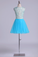 Scoop Beaded Bodice Homecoming Dresses Tulle Short/Mini