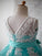 Blue Ball Gown Scoop Sleeveless Bowknot Floor-Length Tulle Appliques Flower Girl Dresses GD00008