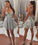 A Line Spaghetti Strap V Neck Lace Silver Homecoming Dresses Mini Short Prom Dresses H1313