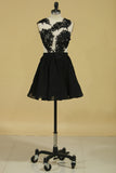 Homecoming Dresses Scoop A Line Chiffon With Applique Short/Mini