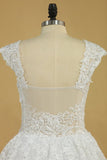 Plus Size Bridal Dresses A-Line Off The Shoulder Tulle Court Train White Zipper Back