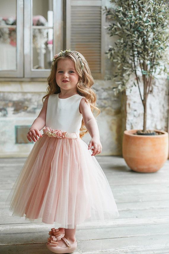 Cute A-line Scoop Tulle Long Stunning Cheap Flower Girl Dresses
