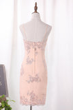 New Arrival Spaghetti Straps Homecoming Dresses Chiffon With Sequins Appliques Short/Mini