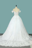 Wedding Dresses Off The Shoulder A Line With Applique Tulle