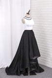 Prom Dresses Asymmetrical Scoop A Line Satin With Beading