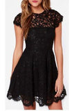 Black Lace Homecoming Dress Sweet 16 Dress Cute Backless Party Dresses for Teens JS90