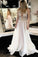 Ivory Long Backless Elegant A-line Prom Dresses With Lace Appliques