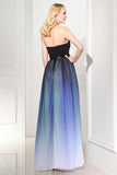 Elegant A Line Ombre Sweetheart Black Lace up Sleeveless Evening Prom Dresses UK JS578
